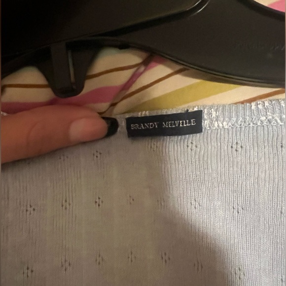 BRANDY MELVILLE BLUE FLORAL ZELLY TOP - Picture 2 of 3